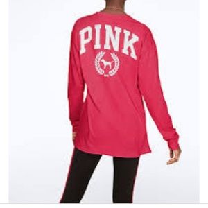 Victoria’s Secret Long Sleeve Campus Tee Pink XL